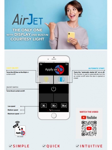 Perdea de aer wifi AirJet Tecnosystemi